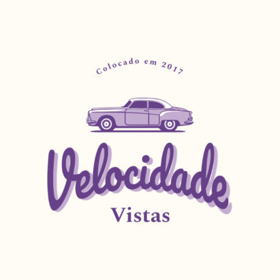 Dealership Logo Maker Featuring an Illustrated Car with a Vintage Aesthetic