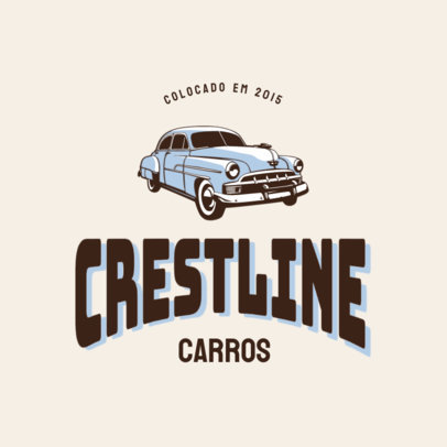 Logo Creator Featuring an Illustrated Car with a Retro Aesthetic for a Dealership