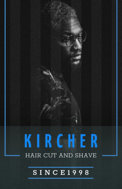 Online Flyer Maker for a Barber Shop - Blue Theme