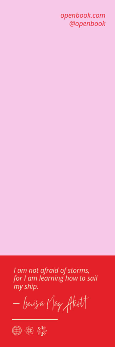 Bookmark Design Maker Featuring a Phrase and Small Icons over a Solid Background ed6898l