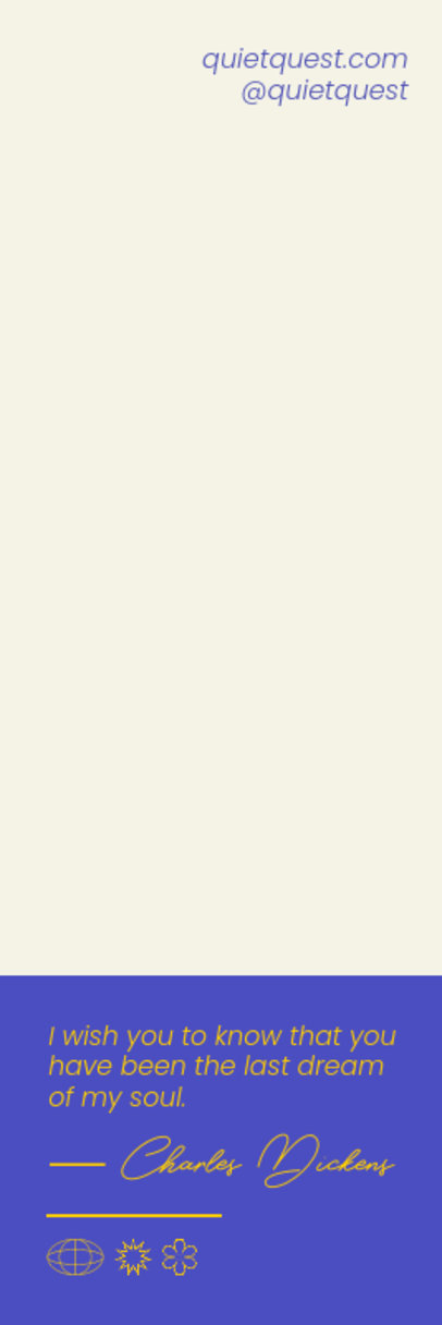 Bookmark Design Template with an Author's Quote over a Solid-Color Background ed6898m