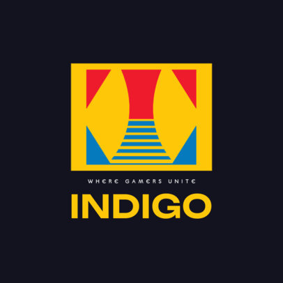 Gaming Logo Creator with a Retro Aesthetic Featuring an Abstract Icon 6418b