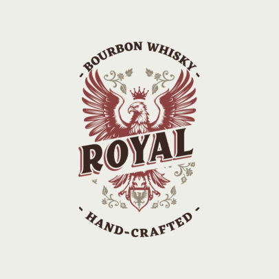 Liquor Logo Template for a Hand-Crafter Bourbon Whisky Company
