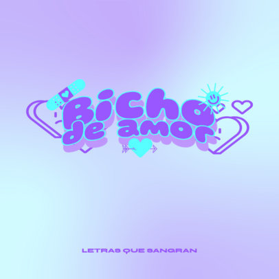 Music Channel Logo Creator with Sad Heart Graphics Inspired by Olivia Rodrigo 6417j