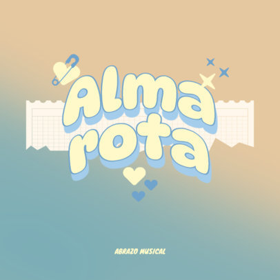 Olivia Rodrigo-Inspired Music Channel Logo Template with a Ripped Paper Illustration 6417h