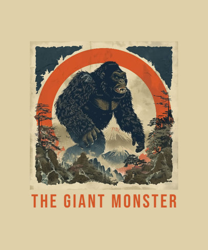 Comic-Themed T-Shirt Design Maker Featuring a Kong-Inspired Illustration 6066m-6396