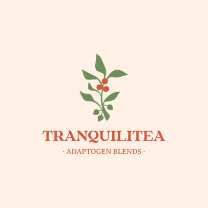 Logo Template with a Plant Graphic for an Adaptogenic Tonics Brand