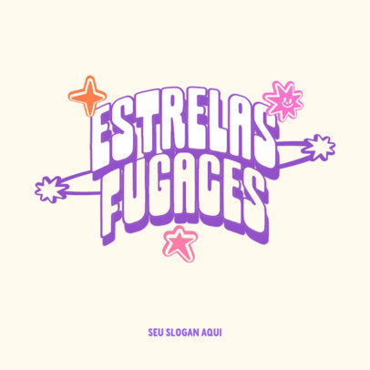 Logo Maker Inspired by Olivia Rodrigo with a Y2K-Aesthetic Font and Colorful Stars 6416h