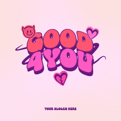 Logo Generator with a Y2K-Inspired Font with Heart Illustrations 6416c