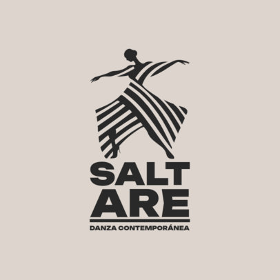 Dance Academy Logo Template Featuring an Abstract Dancer