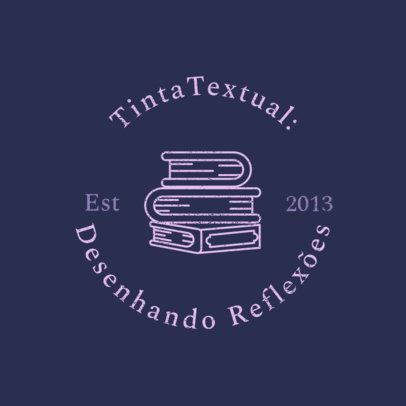 Reading Club Logo Creator with Illustrated Books and a Quote