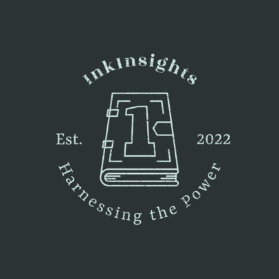 Logo Template with a Book and a Quote for a Reading Club