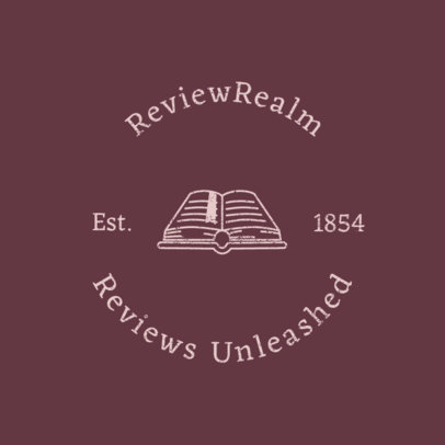 Logo Maker Featuring an Open Book Graphic and a Quote for a Reading Club