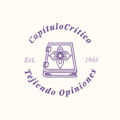 Logo Creator with a Book and a Phrase for a Reading Club