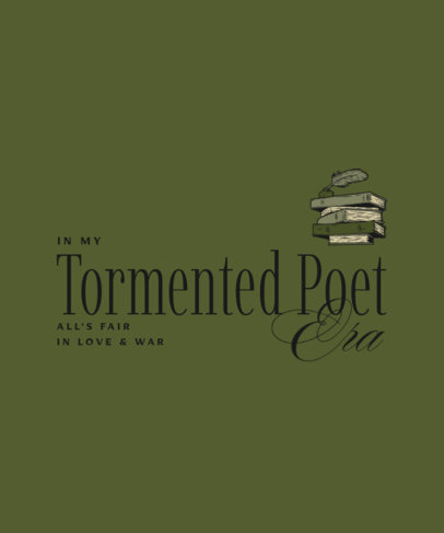 T-Shirt Design Template Featuring a Poets Theme Inspired by Taylor Swift's New Album