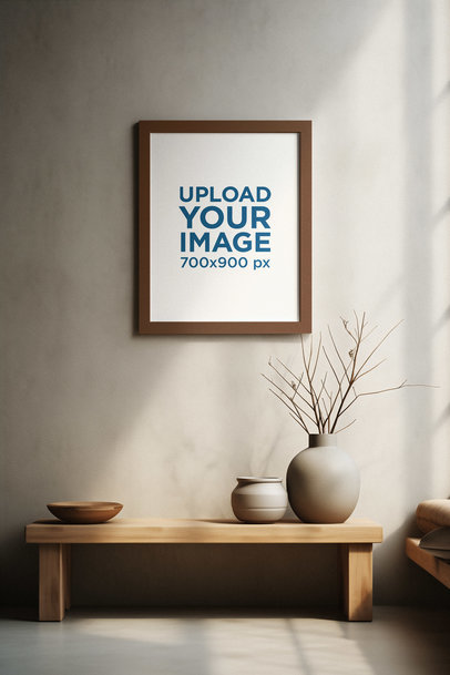 AI-Generated Mockup of an Art Print Placed on a Relaxing Home Setting