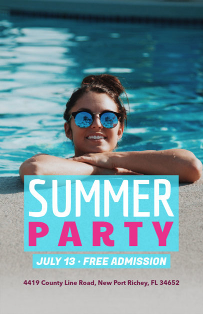 Online Flyer Maker for a Summer Party with Pool Image