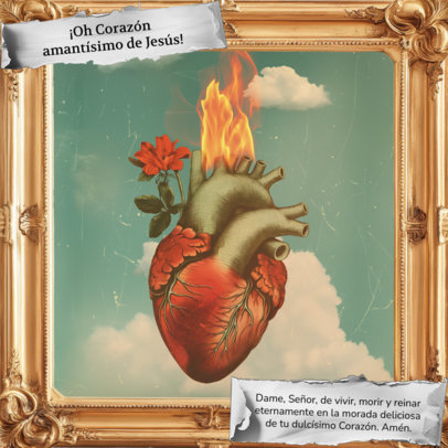 Instagram Post Maker Featuring a Sacred Heart Quote for Christians ED-6923