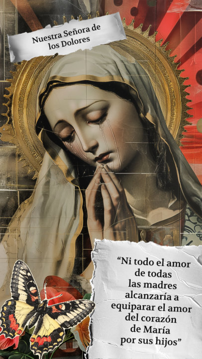 Instagram Story Maker Featuring Our Lady of Sorrows Quote for Christians ED-6922