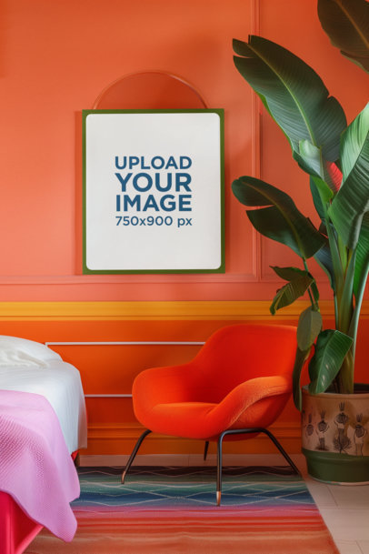 AI-Generated Mockup Featuring an Art Print Placed in an Art Deco-Decorated Setting m38323