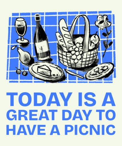 Tote Bag Design Maker Featuring a Picnic-Themed Birthday Quote 6436