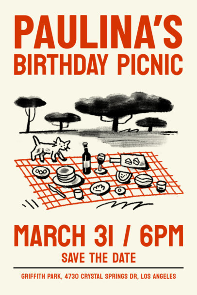 Invitation Maker Featuring a Picnic-Themed Birthday Event 6436