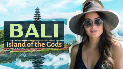 Intro Video Template Featuring a Woman's Picture for a Bali Travel Vlog 7843