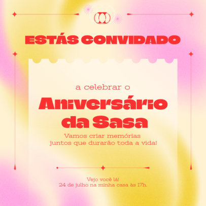 Instagram Post Maker Featuring an Invitation to Celebrate Someone's Birthday