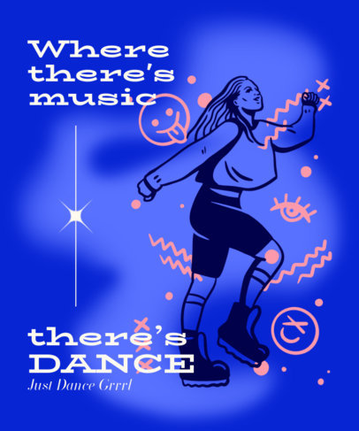 T-Shirt Design Maker Featuring a Dancing Woman  6429a