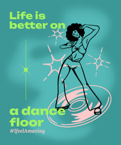 Retro T-Shirt Design Creator with a Female Disco Dancer 6429c