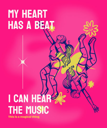 Colorful T-Shirt Design Maker with Mirrored Dancing Women 6429e