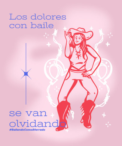 T-Shirt Design Generator with a Dancing Cowgirl Illustration 6429f
