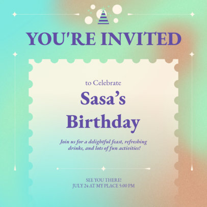 Instagram Post Creator for a Birthday Invitation Event