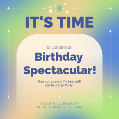 Colorful Instagram Post Creator for a Birthday Party Event