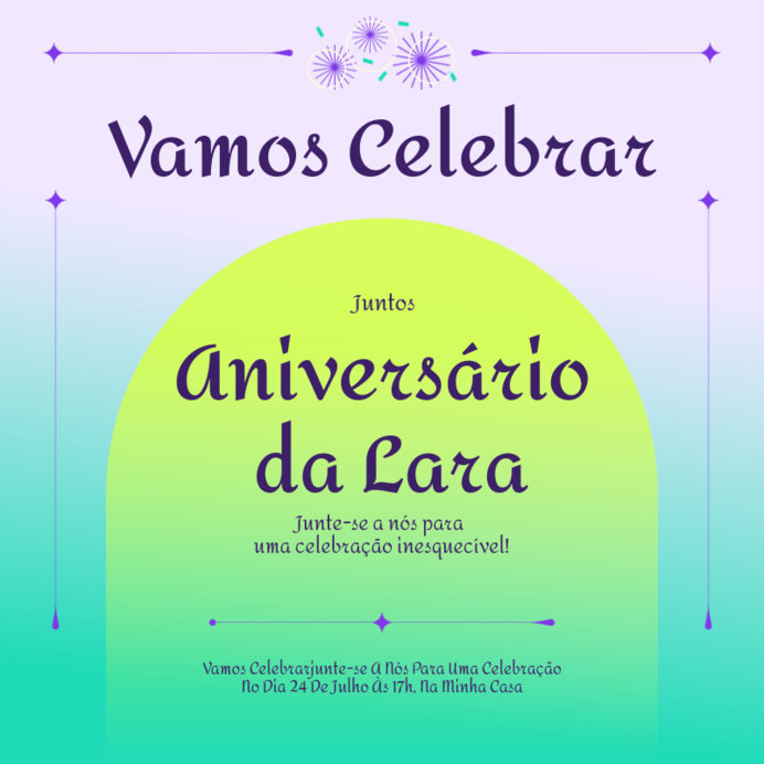 Instagram Post Creator to Celebrate a Birthday Party Featuring a Colorful Background