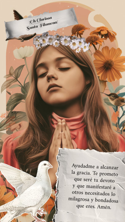 AI-Generated Instagram Story Maker Featuring a Saint Philomena Quote ED-6922f