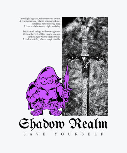 Back T-Shirt Design Maker Featuring a Medieval-Themed Illustration ED-6925