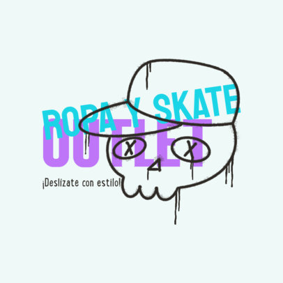 T-Shirt Design Generator Featuring a Skull Graffiti for a Skating Apparel Brand