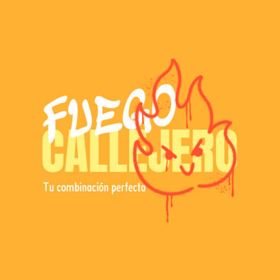 T-Shirt Design Creator Featuring a Graffiti Flame with a Phrase