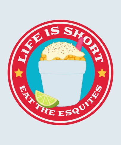 T-Shirt Design Maker Featuring an Emoji-Styled Esquite Graphic