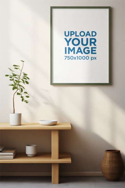 Art Print Mockup Featuring an AI-Generated Relaxing Home Setting