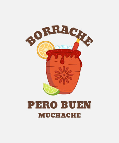 Illustrated T-Shirt Design Creator Featuring an Emoji-Styled Mexican Cantarito Drink