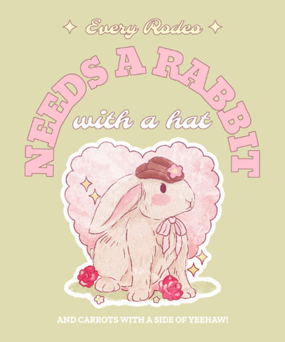 T-Shirt Design Generator with a Vintage-Illustrated Bunny with a Quote 6433b