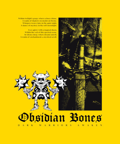 Back Illustrated T-Shirt Design Generator Featuring a Medieval Aesthetic ED-6925e