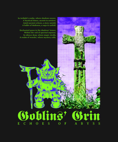 Back Fantasy T-Shirt Design Creator With a Style Inspired by a Medieval Theme ED-6925f