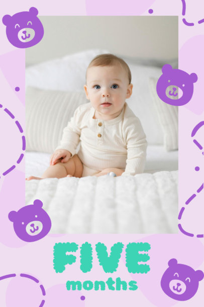 Ad Banner Design Creator with Cute Bear Faces for a Baby's Monthiversary 6422j