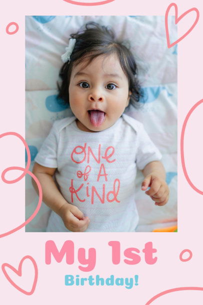 Ad Banner Design Template for a Baby Girl's First Birthday Celebration 6422g