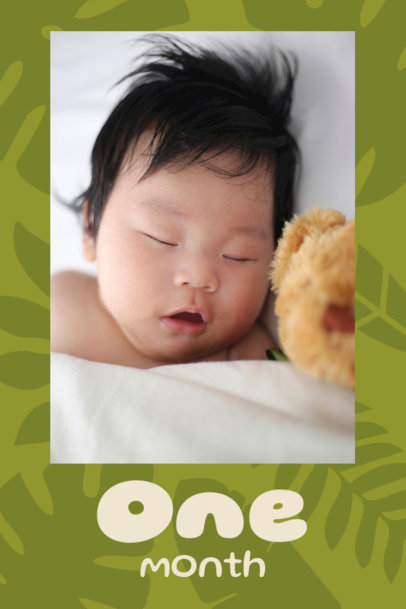 Ad Banner Generator for a Monthiversary Greeting with a Sleeping Baby Picture 6422e