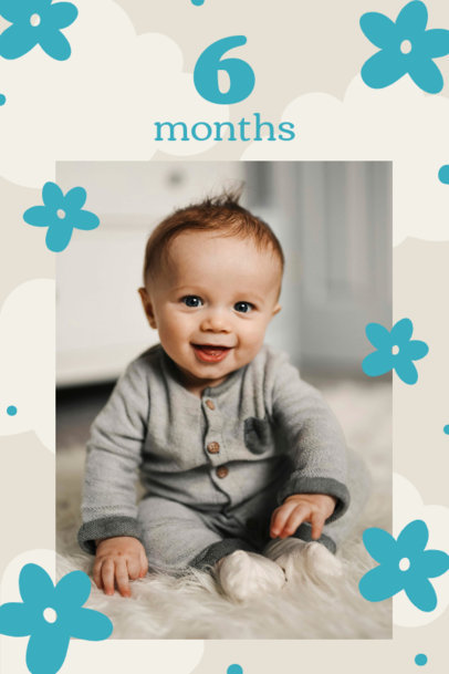 Ad Banner Design Creator with Flower Illustrations for a Baby's 6-Month-Celebration 6422h
