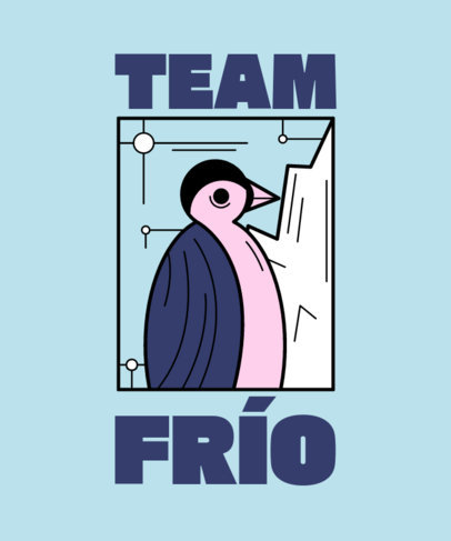 T-Shirt Design Template Featuring Chunky Text with a Penguin Illustration